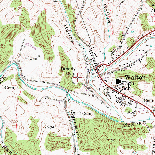 Topographic Map of Droddy Cemetery, WV