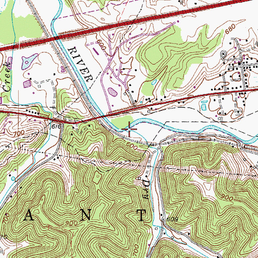 Topographic Map of Dry Creek, WV