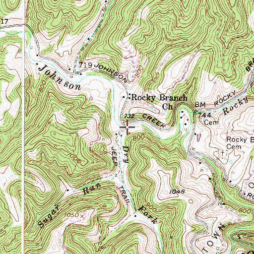 Topographic Map of Dry Fork, WV