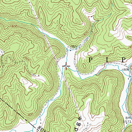 Topographic Map of Dry Fork, WV