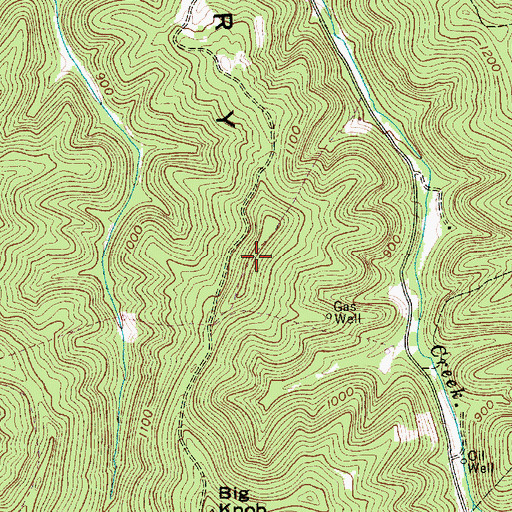 Topographic Map of Dry Ridge, WV
