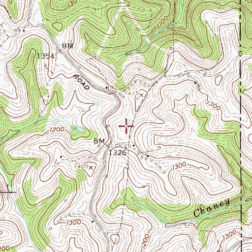 Topographic Map of Dry Ridge, WV