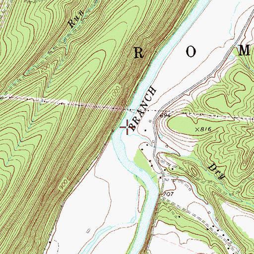 Topographic Map of Dry Run, WV