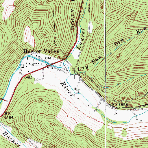 Topographic Map of Dry Run, WV