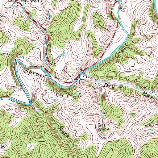 Topographic Map of Dry Run, WV