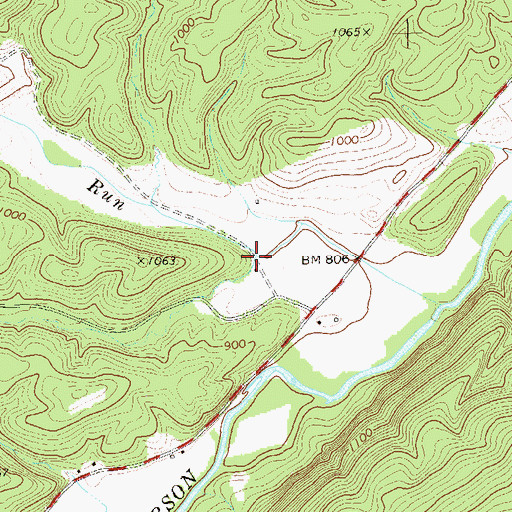 Topographic Map of Dry Run, WV
