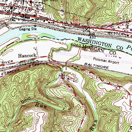 Topographic Map of Dry Run, WV