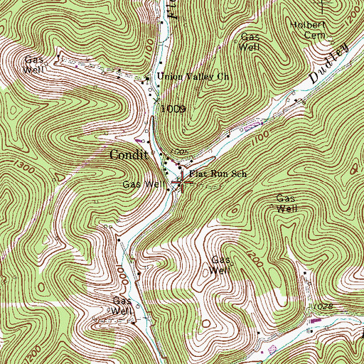Topographic Map of Dudley Fork, WV