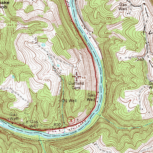 Topographic Map of Duffield Cemetery, WV