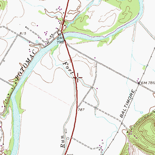 Topographic Map of Dumpling Run, WV