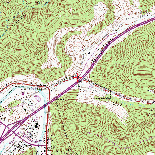 Topographic Map of Dumpling Run, WV