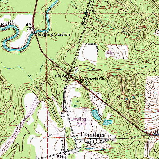 Topographic Map of Victoria Church, AL