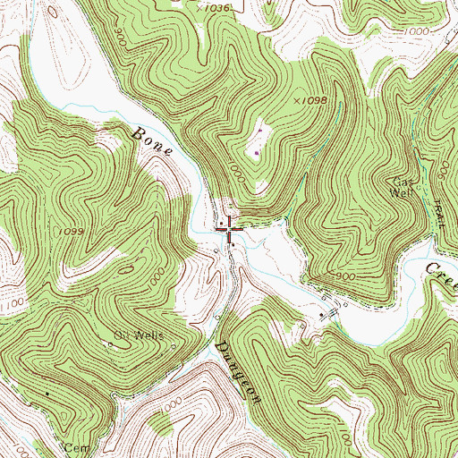 Topographic Map of Dungeon Run, WV