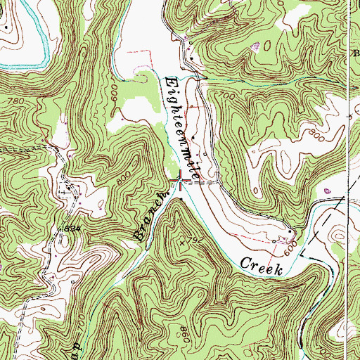 Topographic Map of Dunlap Branch, WV