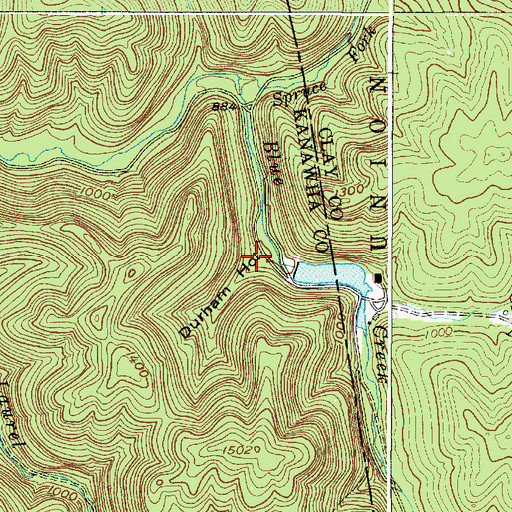 Topographic Map of Durham Hollow, WV