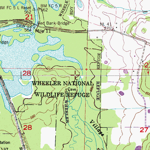 Topographic Map of Village Branch, AL
