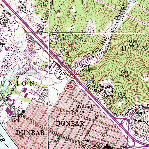 Topographic Map of Dutch Hollow, WV