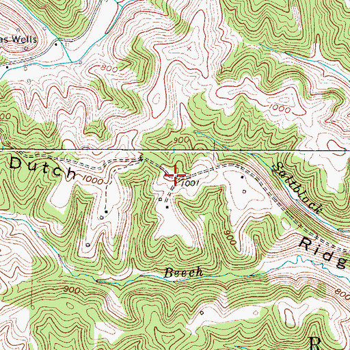 Topographic Map of Dutch Ridge, WV