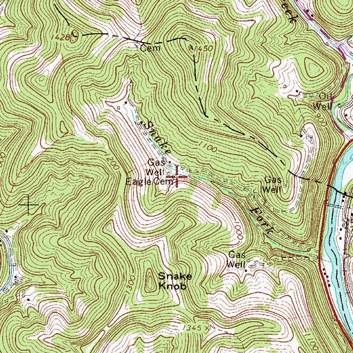 Topographic Map of Eagle Cemetery, WV