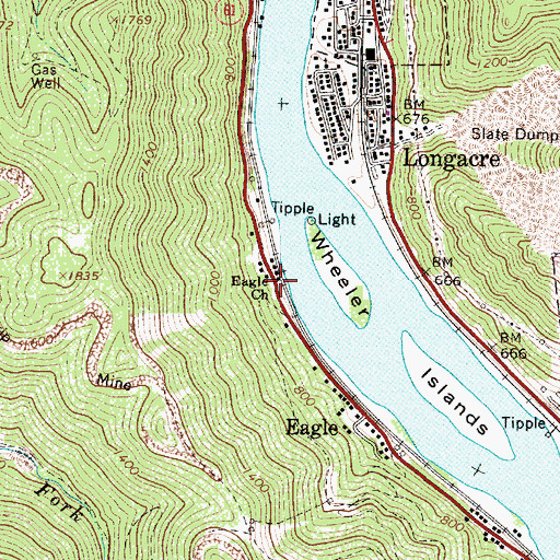 Topographic Map of Eagle Church, WV