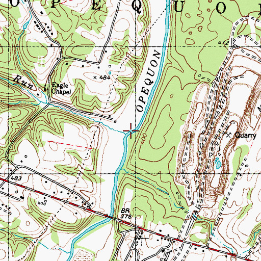 Topographic Map of Eagle Run, WV