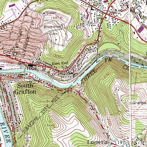 Topographic Map of East End School (historical), WV