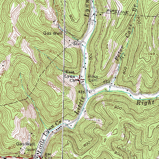 Topographic Map of East Lynn Church, WV