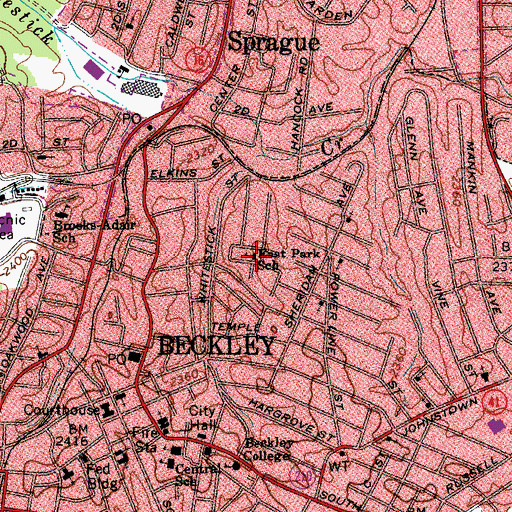 Topographic Map of East Park School (historical), WV