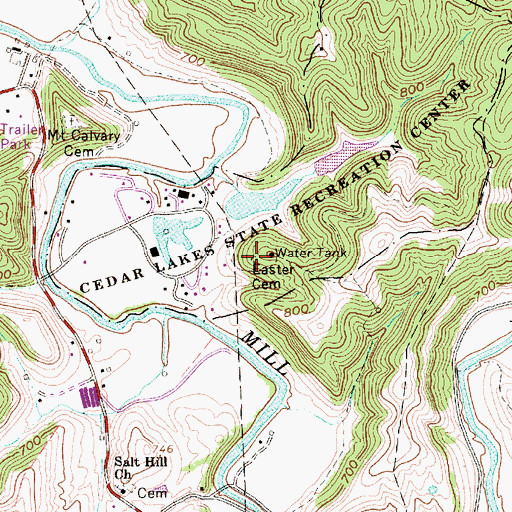 Topographic Map of Easter Cemetery, WV