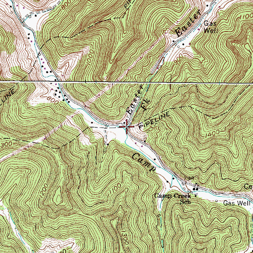 Topographic Map of Easter Fork, WV