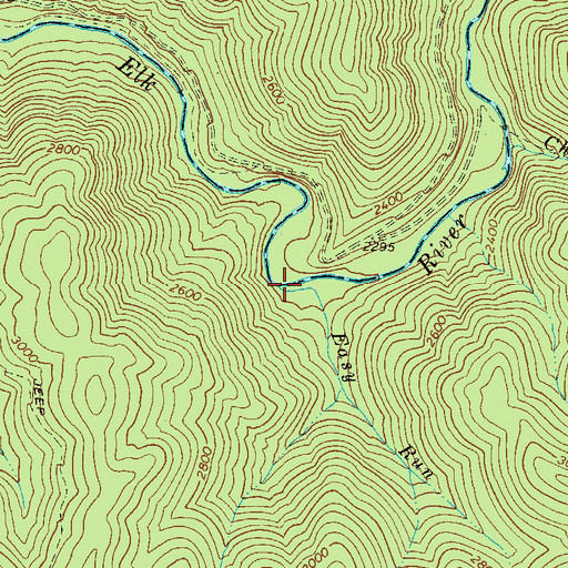 Topographic Map of Easy Run, WV