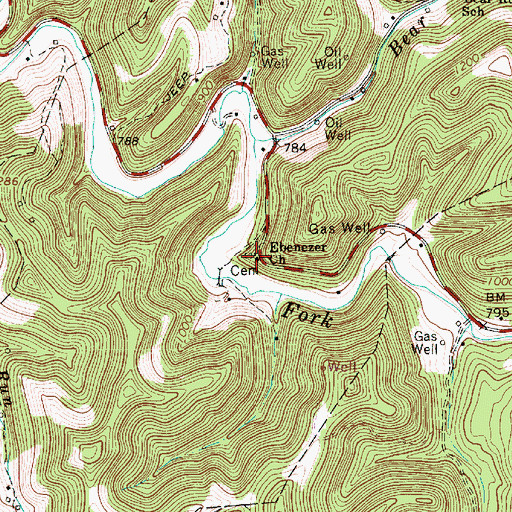 Topographic Map of Ebenezer Baptist Church, WV