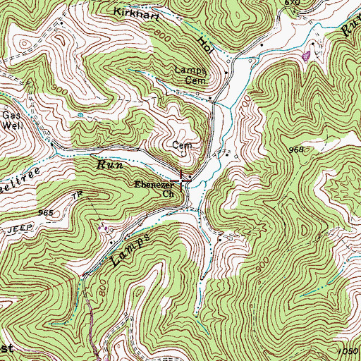 Topographic Map of Ebenezer Church, WV