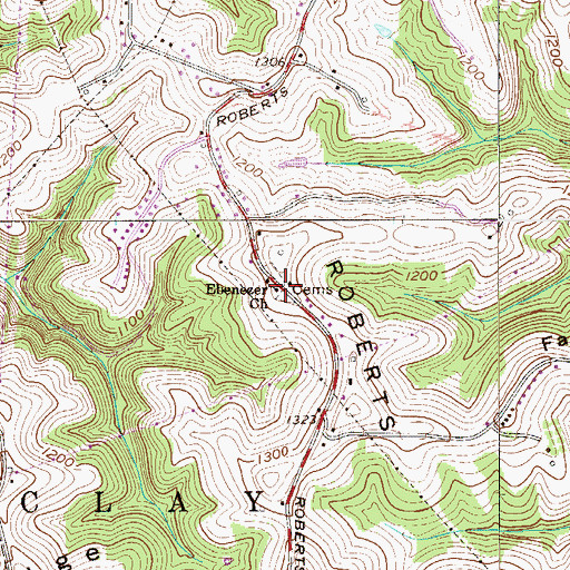 Topographic Map of Ebenezer United Methodist Church, WV