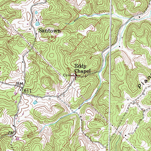 Topographic Map of Eddy Chapel, WV