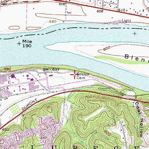 Topographic Map of Edelen Cemetery, WV