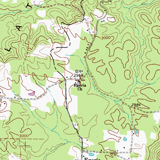 Topographic Map of Egeria Church, WV