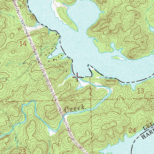 Topographic Map of Wacoochee Creek, AL