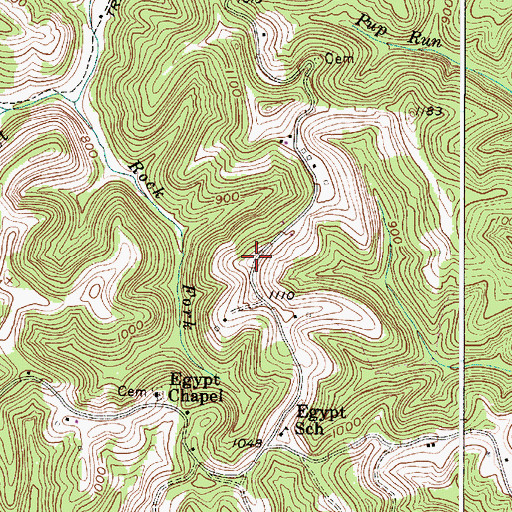 Topographic Map of Egypt Ridge, WV