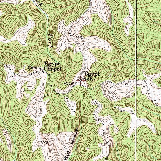 Topographic Map of Egypt School (historical), WV