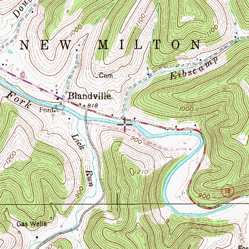 Topographic Map of Eibscamp Run, WV