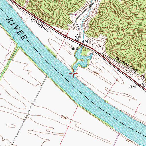 Topographic Map of Eightmile Creek, WV