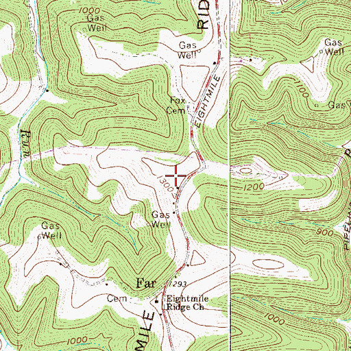 Topographic Map of Eightmile Ridge, WV