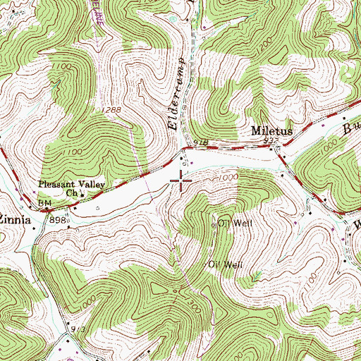 Topographic Map of Eldercamp Run, WV