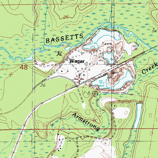 Topographic Map of Wagar, AL