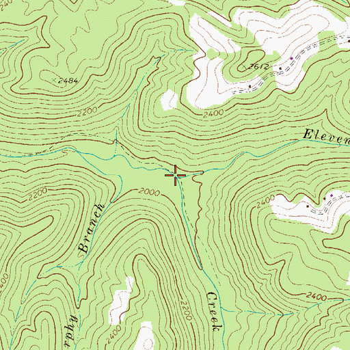 Topographic Map of Elevenmile Fork, WV
