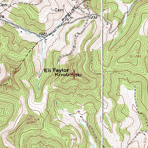 Topographic Map of Eli Taylor Knob, WV
