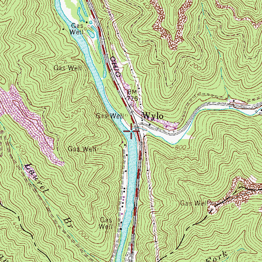 Topographic Map of Elk Creek, WV
