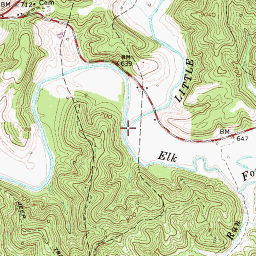 Topographic Map of Elk Fork, WV
