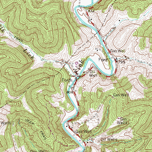 Topographic Map of Elk Lick, WV